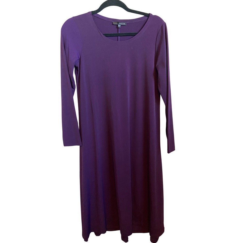 Kozan Purple Long Sleeve Scoop Neck Midi  Dress Small Made in Turkey